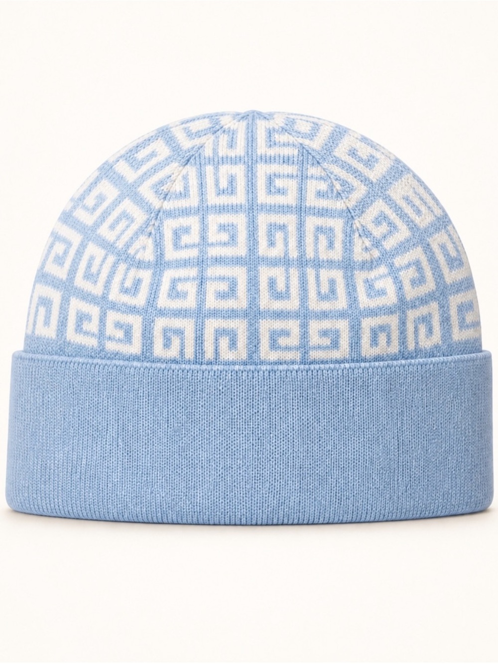Givenchy Women’s 4G Logo Beanie NWT Wool Cashmere Blue Ivory